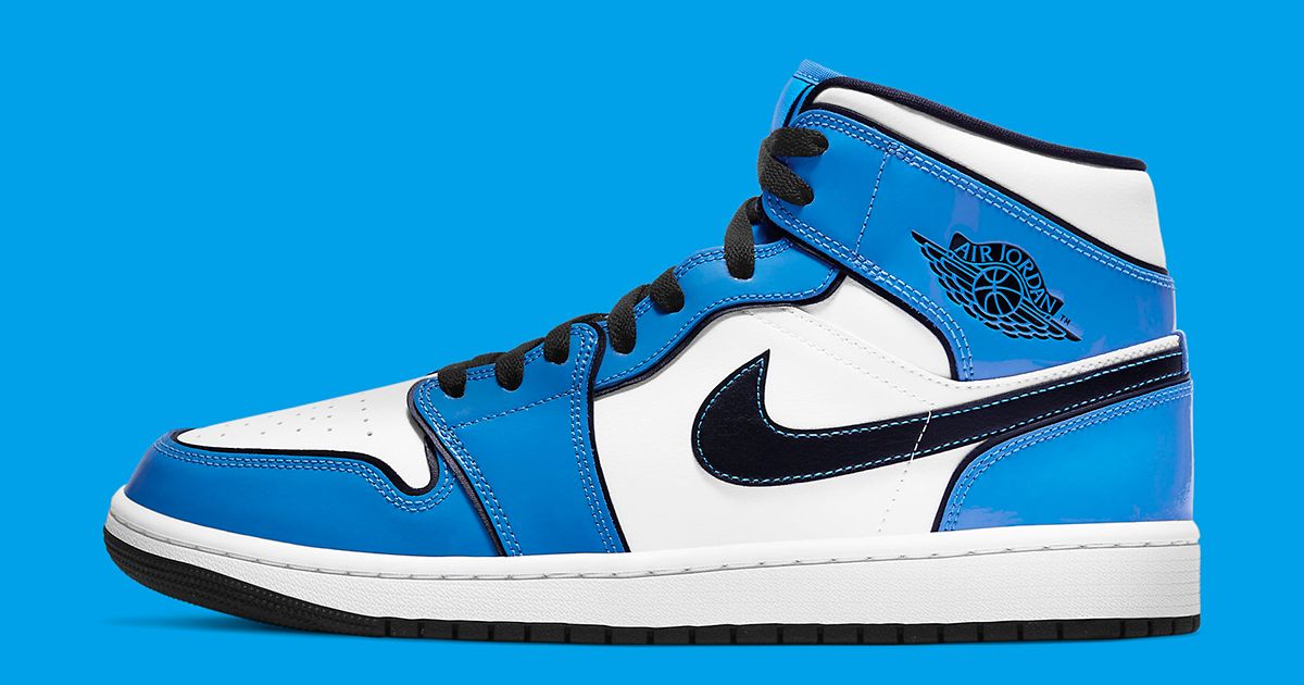 Patent Leather Air Jordan 1 Mid “Signal Blue” Arrives Feb. 9 | House of ...