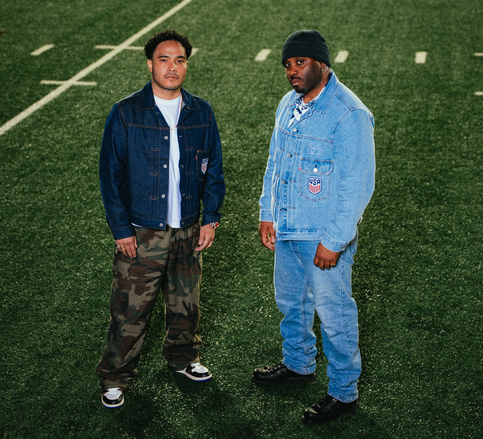 Daniel Buezo & Weleh Dennis for Levi's® x U.S. Soccer. Photo via Levi's®.