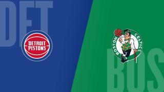 Detroit Pistons vs. Boston Celtics banner. Photo via NBA.