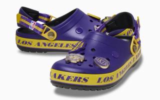 NBA x Crocs Crocband™ Clog "Los Angeles Lakers" (SKU: 212800-90H). Photo via Crocs.