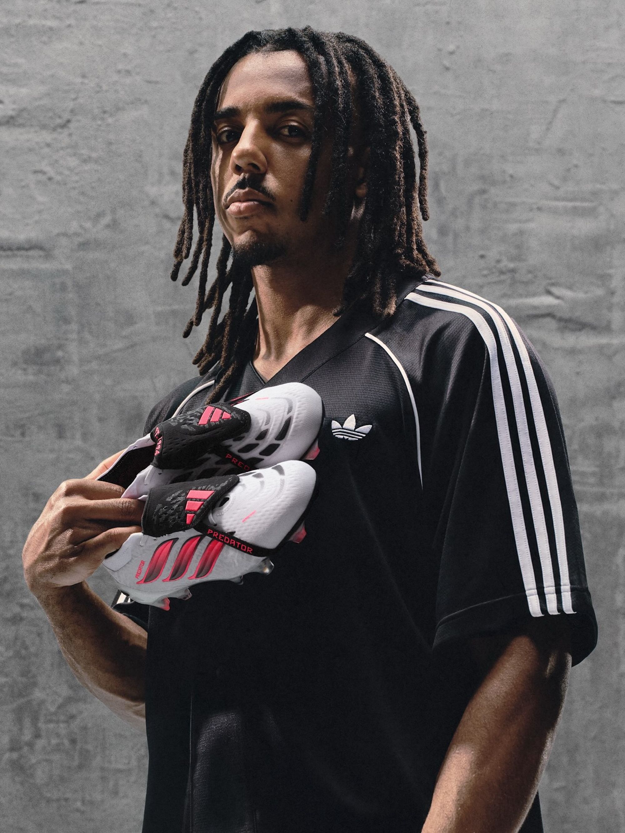 Jules Koundé for adidas "Chaos vs Control" Predator 26 Boots. Photo via adidas.