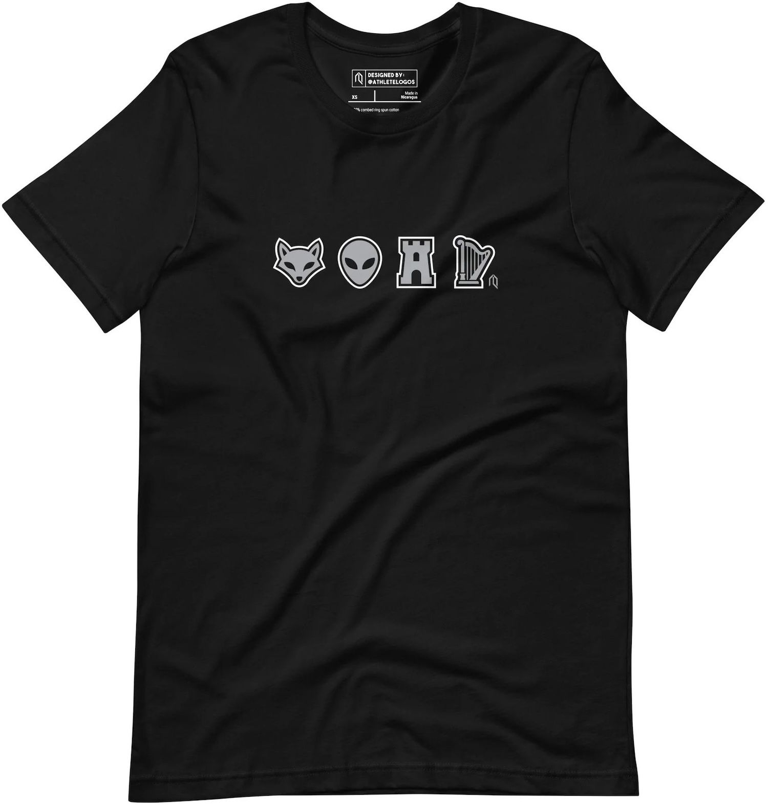 Athlete Logos Adult San Antonio Big 4 Black T-Shirt. MSRP $35.