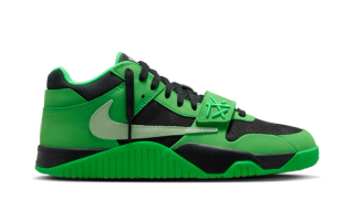 Jordan Jumpman Jack "Green Spark" sneaker by Travis Scott.