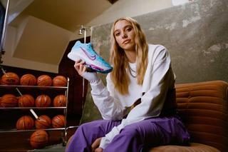 Paige Bueckers in promotional material for her Nike G.T. Hustle 3 basketball shoe.