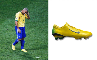 Ronaldo Nazário at the 2006 FIFA World Cup™, His yellow-and-green Mercurial Vapor 3 football boots.