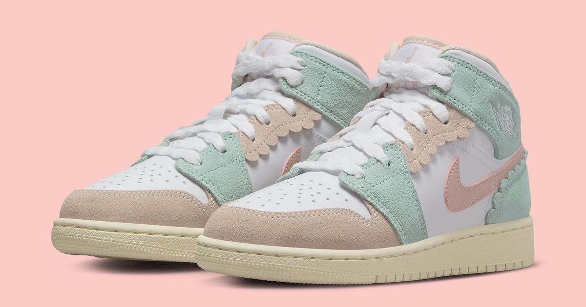 Air Jordan 1 Mid Appears with Crimp Cut Pastel Suede House of Heat°