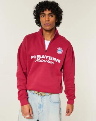 FC Bayern München Graphic Quarter-Zip Sweatshirt. Photo via Hollister.
