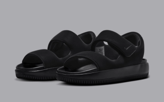 The Nike Calm Sandal Surfaces in Triple Black