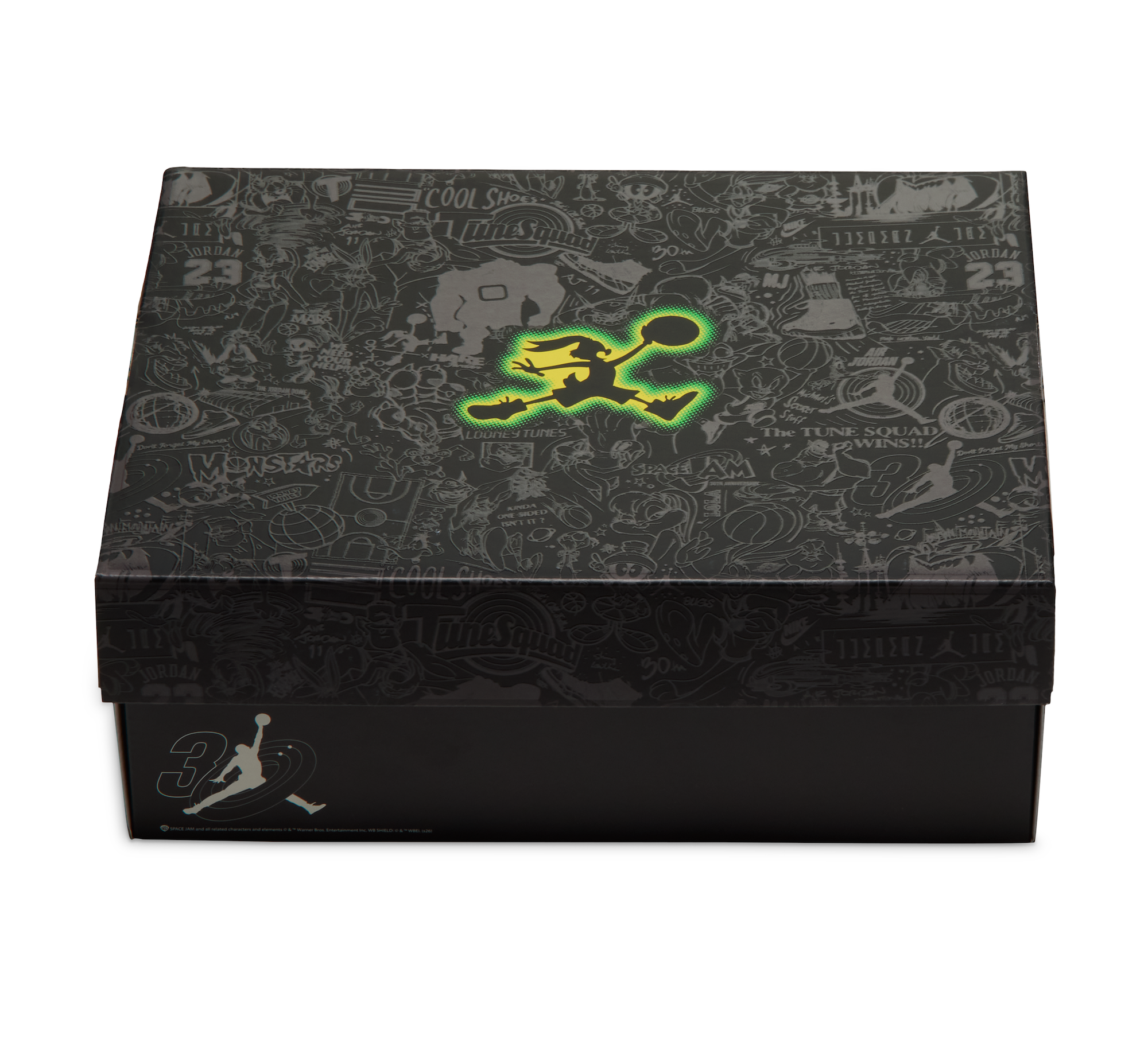 Space Jam x Air Jordan 11 MCS "Magic Ball" Baseball Cleats Shoe Box (SKU: JA7792-400). Photo via Nike.