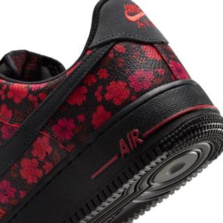 Nike Air Force 1 '07 "Floral" (Red/Black, SKU: N/A). Photo via Hibbet.