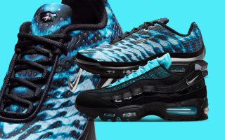 Nike Air Max 95 & Air Max Plus VII "Scorpion" pairs in black-and-gamma-blue color schemes.