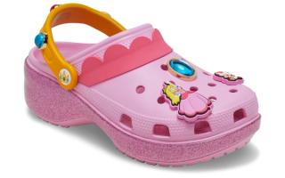 Nintendo's Super Mario Crocs Classic Platform Clog "Princess Peach" (SKU: 212137-90H).
