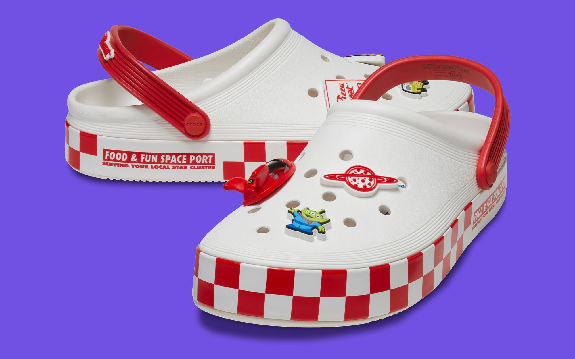 NEW Crocs x Toy Story PIZZA PLANET OFF-COURT CLOG | Men 7 Woman 9 As Is Disney Parks 2024 Crocs Pizza Planet Toy Story Off  main image 3
