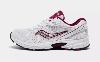 Women's Saucony Ride Millennium in a white-beet color scheme exclusive to JD Sports.