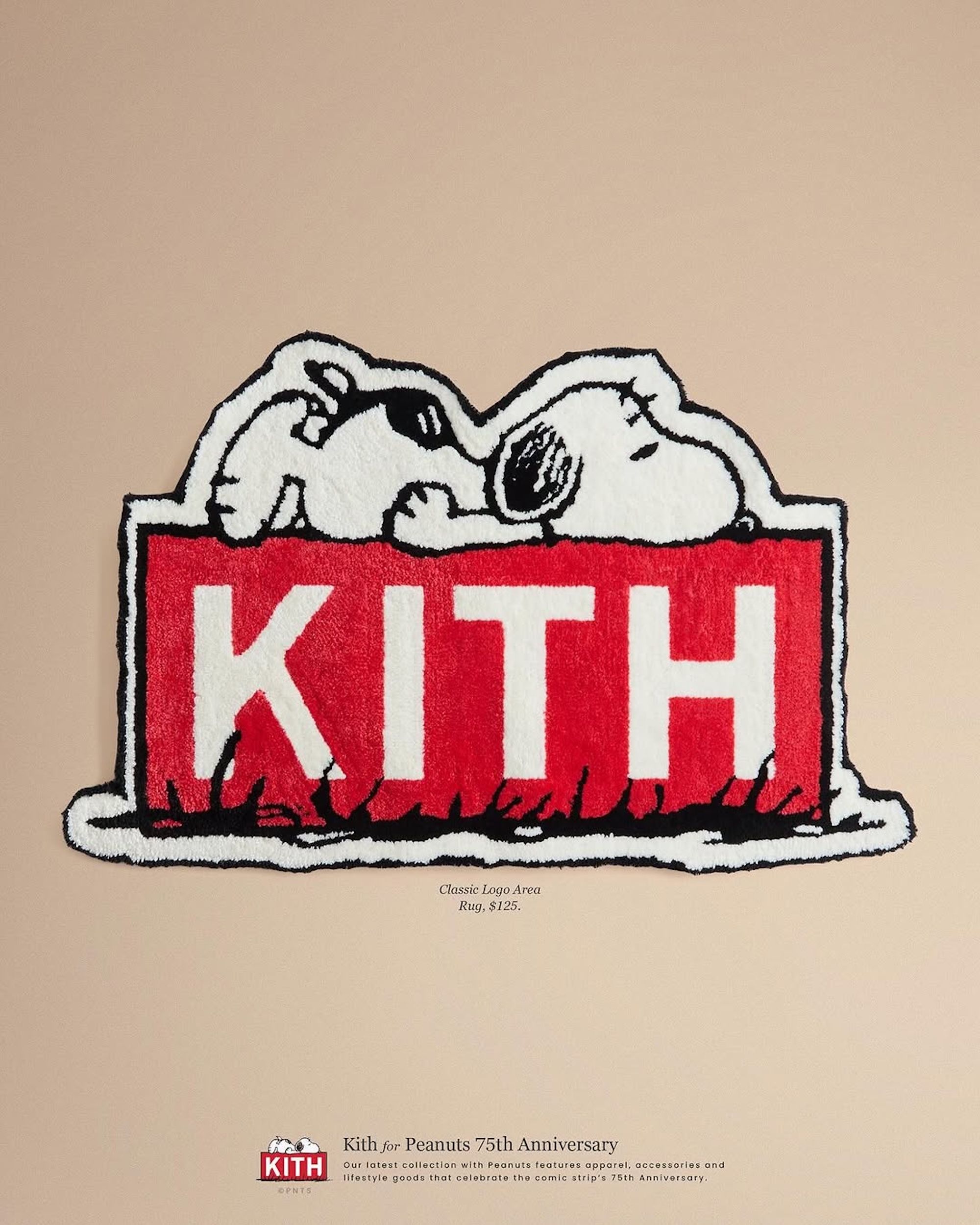 Kith for Peanuts Classic Logo Area Rug Kith Peanuts for Collection