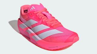 Women's adidas Adizero Dropset Pro "Solar Turbo/Lucid Pink" (SKU: KK1554). Photo via adidas.