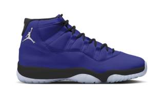 Speculative mock-up for the Air Jordan 11 in a "Lapis/Off-Noir/Metallic Silver" color scheme.