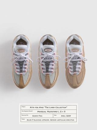 Men's Kith x Nike Air Max 95 "Linen" Promo. Photo via Ronnie Fieg.