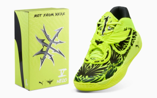 LaMelo Ball's PUMA MB.05 in a "Voltage" color scheme.