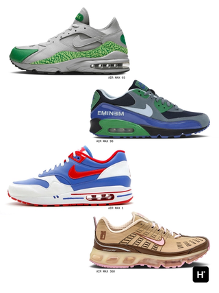 Four of Eminem's Nike Air Max collaborations from 2006's "Charity Series" collection.