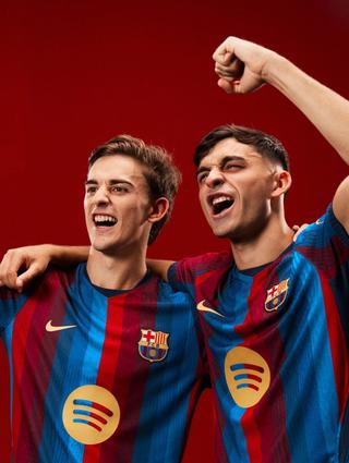 Gavi & Pedri for FC Barcelona 26/27 Home Jersey. Photo via FC Barcelona.