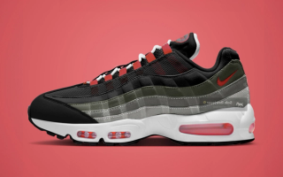 Speculative mock-up of the Nike Air Max 95 "Reverse Solar Red" Big Bubble sneaker.