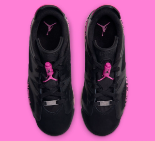 Big Kids' Air Jordan 6 Low “Black/Pink Leopard” (SKU: 768878-001). Photo via Foot Locker.