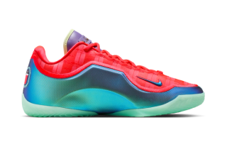 Nike LeBron 23 "Stocking Stuffer Christmas release in a "Bright Crimson/Dusty Amethyst/Barely Volt/Multi-Color" color scheme.