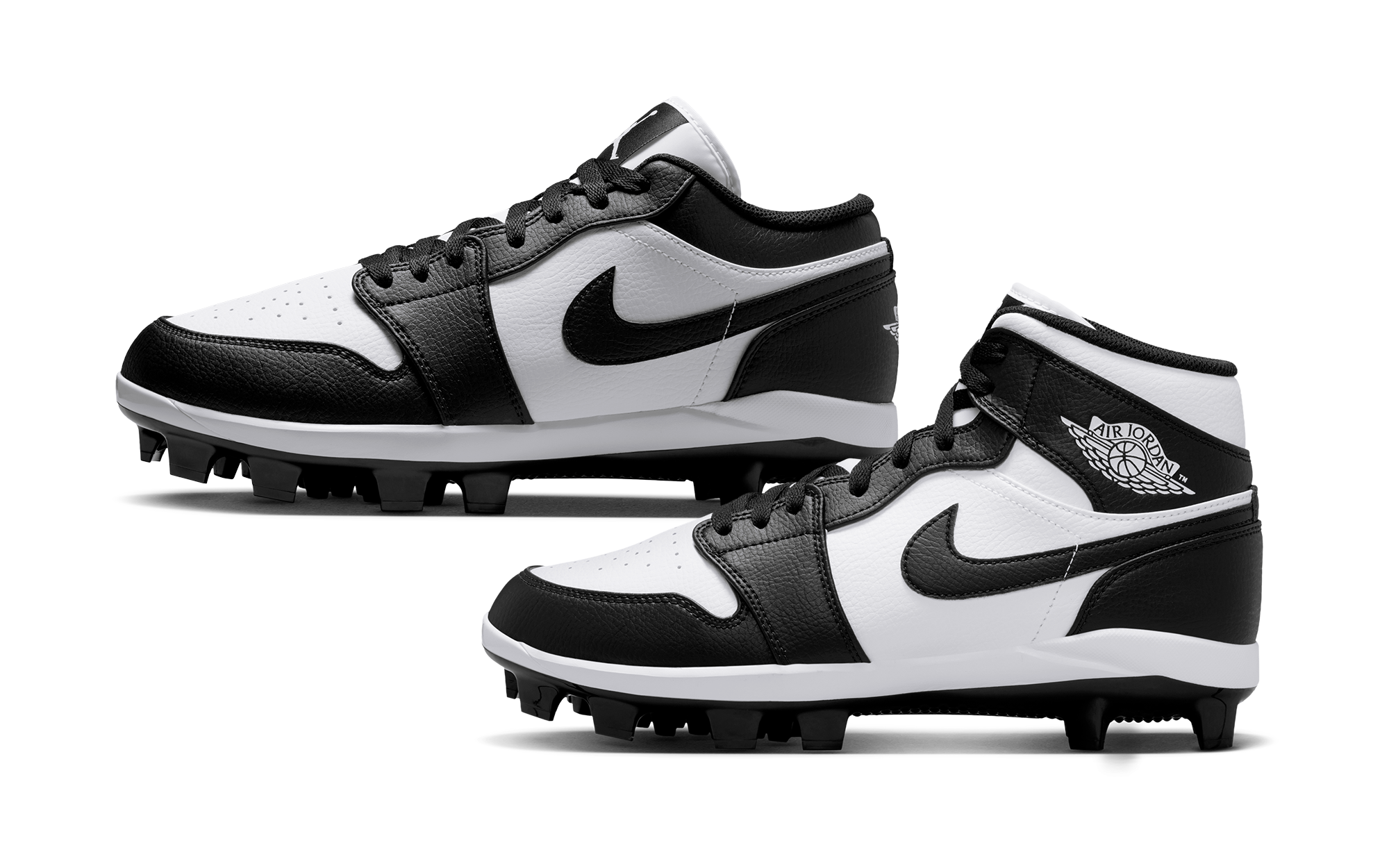 black and white jordan cleats
