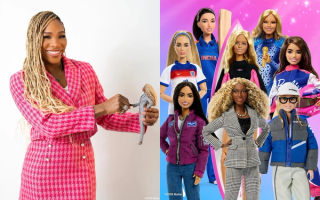 Serena Williams with her Barbie™ Dream Team Doll.