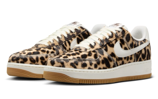 Shop Women's Nike Air Force 1 '07 "Leopard" (SKU: IB7695-200). Photo via Nike.