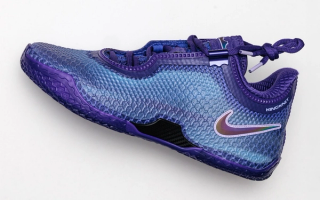 Purple Nike LeBron 24 basketball shoe worn by LeBron James on Opening Night of the 2026-27 NBA season. Photo by Riccardo Mestre (@ uninstructedvision on Instagram)