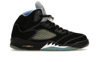 Placeholder for the Air Jordan 5 "Black/University Blue" (2026) retro.