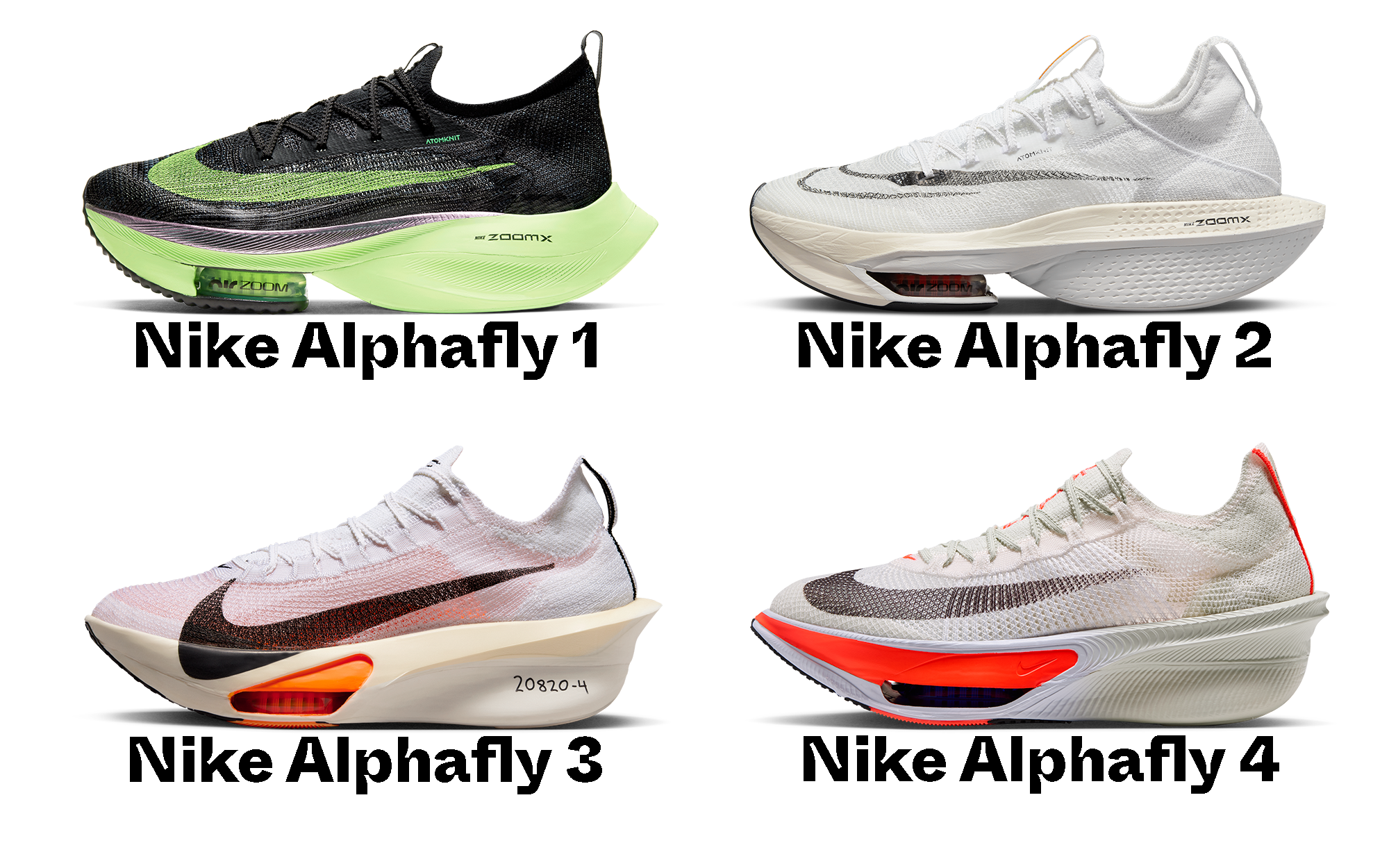 Nike Alphafly Evolution (2020–2026). Photos via Nike.