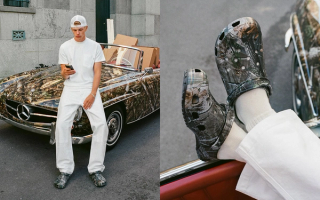 JJJJound's Crocs Classic Clog collaboration covered in a Realtree Camo print.