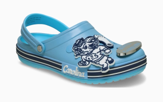 NCAA x Crocs Crocband Clog "UNC Tar Heels" (SKU: 213573-90H). Photo via Crocs.