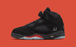 Big Kids' Air Jordan 5 "Halloween" (2026; SKU: HQ7980-001). Photo via Nike.