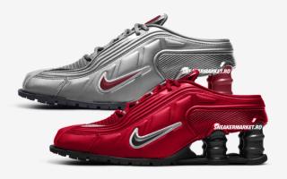 Martine Rose x Nike Shox MR4 Returns in 'Metallic Platinum' and 'Fire Red' for Fall 2025