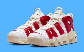 The Nike Air More Uptempo Appears in White, Red and Sail