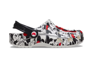 Mickey & Minnie Mouse-inspired Crocs Classic Clog in a black-and-white, comics style makeover.
