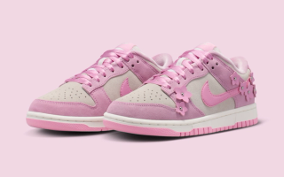 Women's "Pink Flowers" Nike Dunk Low (SKU: IV4726-600). Photo via Nike.