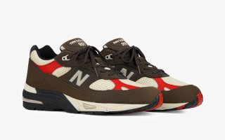 Aimé Leon Dore x New Balance 991 collaboration in a "Brown/Red" color scheme.