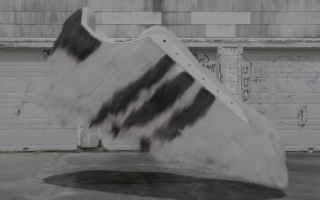 Teezo Touchdown x Adidas Superstar covered in shaggy, faux hair.