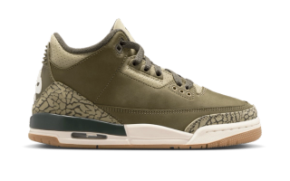 Big Kids' Air Jordan 3 retro in a "Family Affair" makeover.