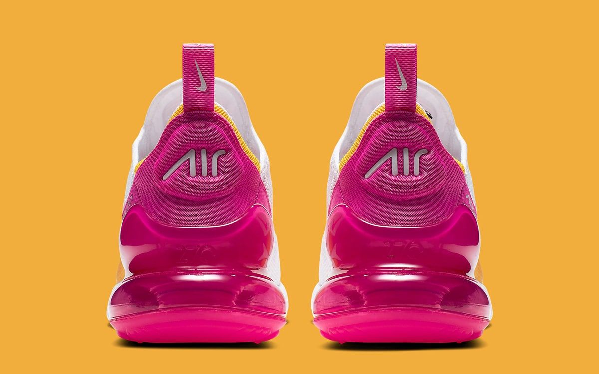 Women's nike air max 270 white/university gold/laser on sale fuchsia