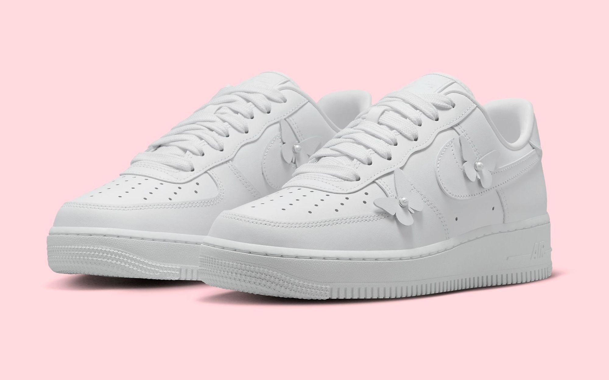 white nike air force 1 with butterflies