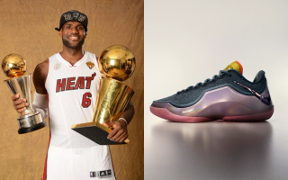 Nike LeBron 23 "Miami Twice" basketball sneaker inspired by LeBron's back-to-back NBA titles with the Miami Heat.
