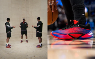 Promo visual for Donovan Mitchell's adidas D.O.N. Issue #8 signature basketball shoe, playing on a viral Spider-Man meme.