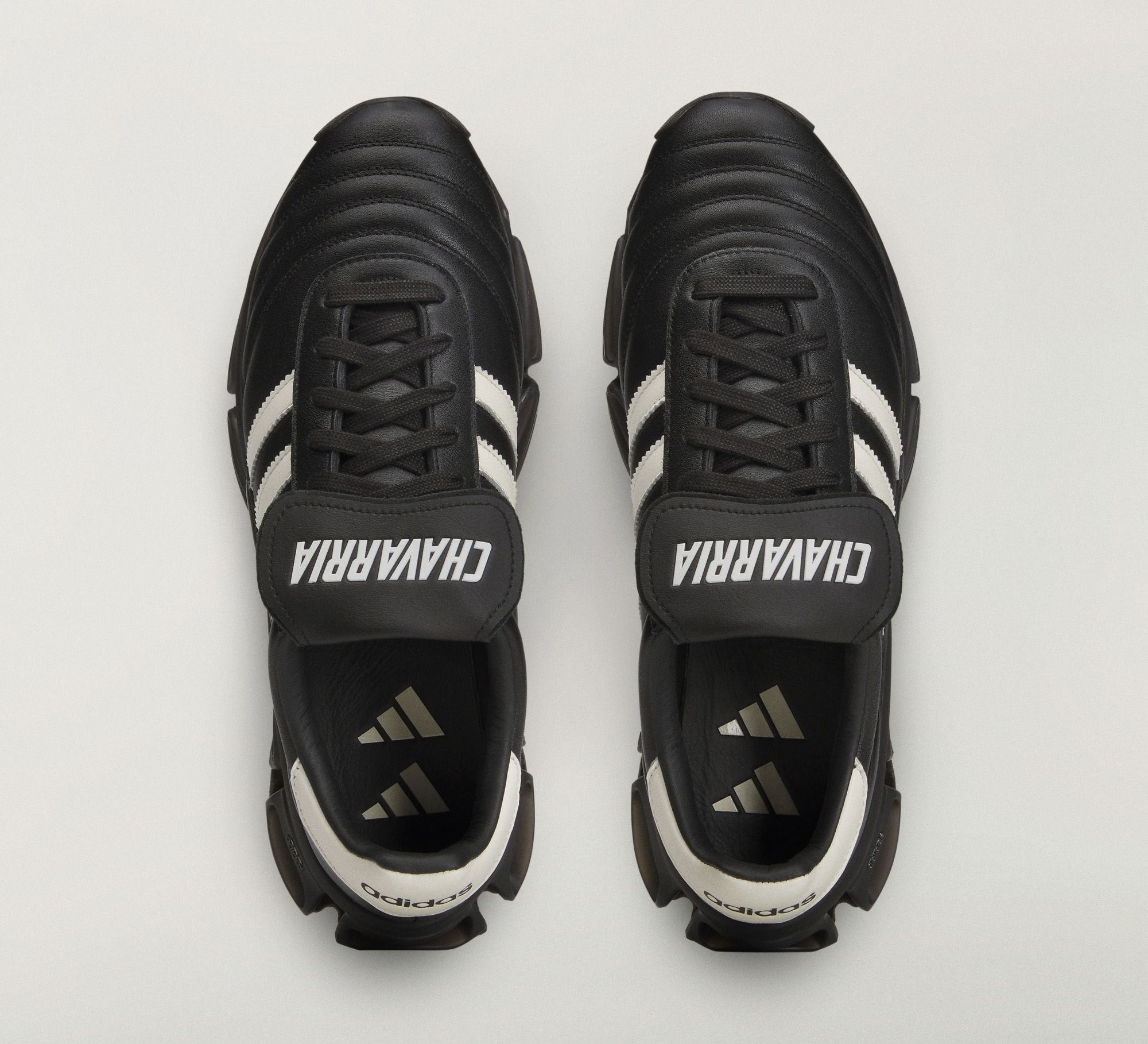 Willy Chavarria x adidas Megaride Copa "Black/White" (SKU: KZ8743). Photo via adidas.