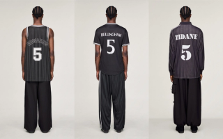 adidas Y-3 jersey designs for Anthony Edwards, Jude Bellingham, and Zinedine Zidane, all adidas stars who wear number 5.